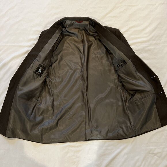 HART SCHAFFNER MARX Mens Brown Striped WOOL Sport Coat Suit Jacket Blazer 40 Reg - Picture 7 of 12